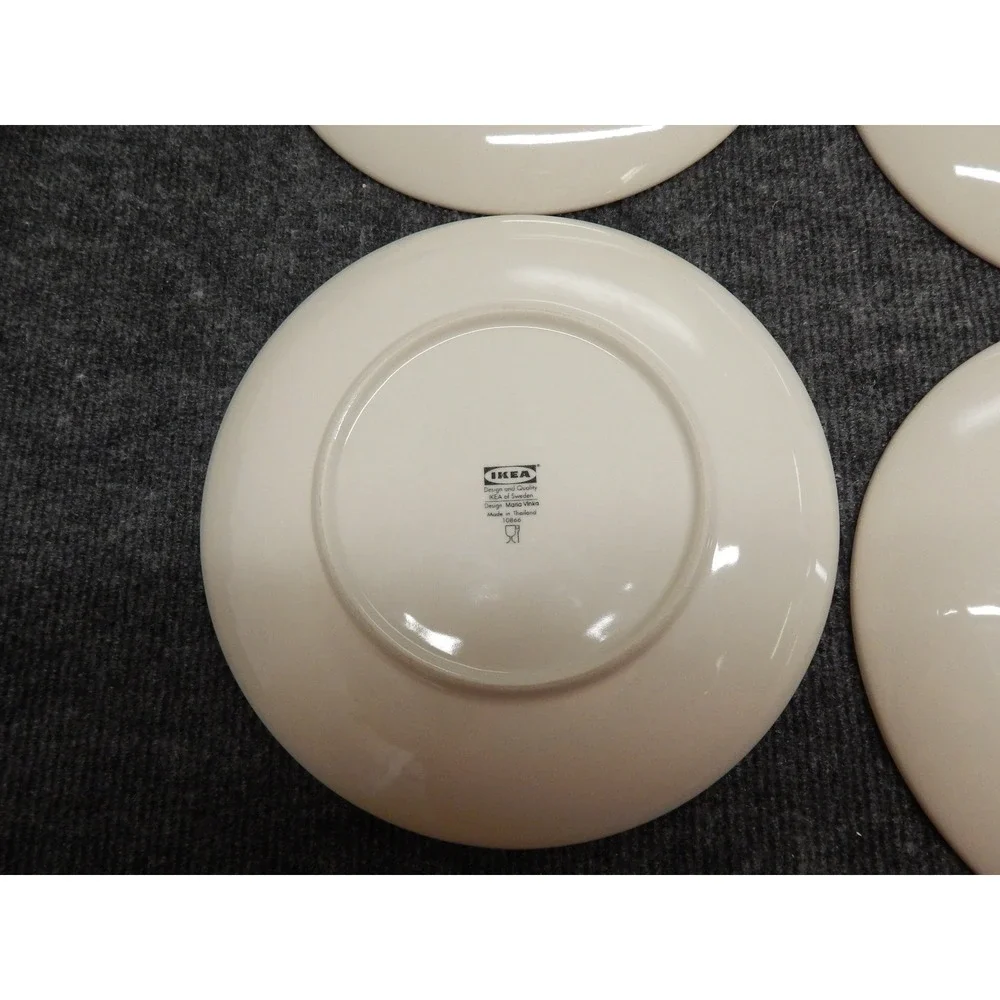 IKEA Fargklar Side Plates Set of 4 Matte Beige Maria Vinka 10866 Stoneware